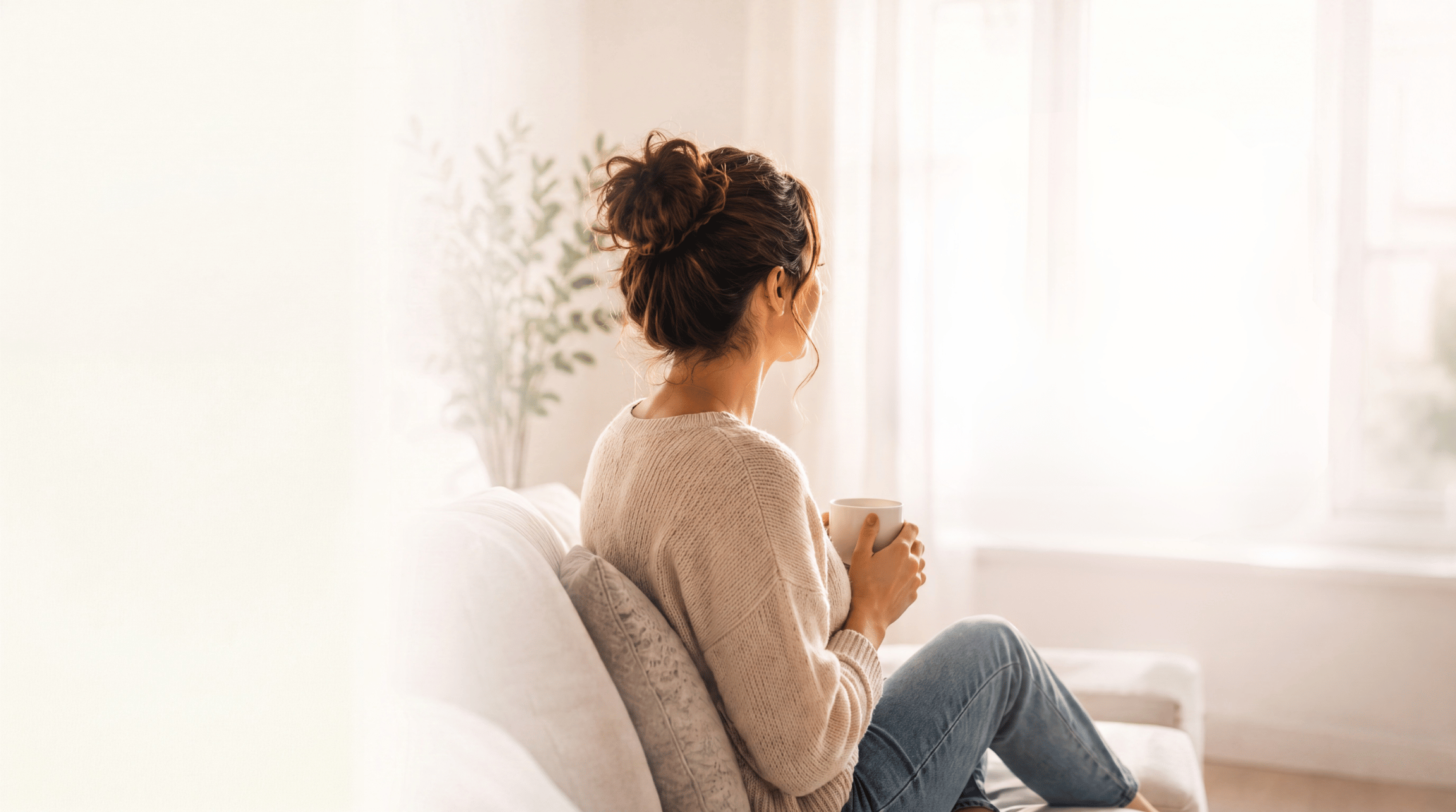 Mujer escuchando en calma rodeada de los círculos anónimos de una sesión de Círculos de Claridad